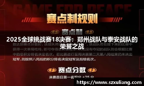 2025全球挑战赛18决赛：郑州战队与泰安战队的荣誉之战