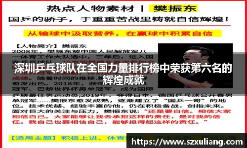 深圳乒乓球队在全国力量排行榜中荣获第六名的辉煌成就