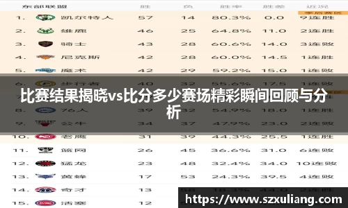 比赛结果揭晓vs比分多少赛场精彩瞬间回顾与分析